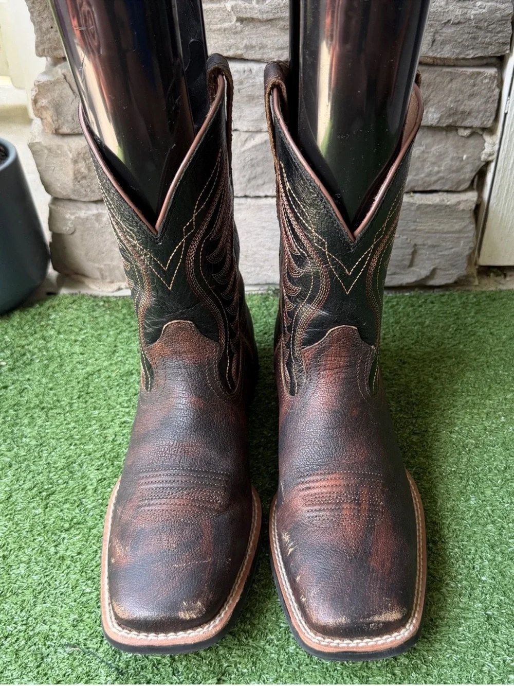 Ariat Amos Distressed Leather Size 6 Youth Kids Western Boots